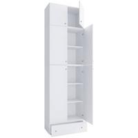 Schuhschrank Lona XXL ca.70x240x39cm Weiß - Weiß/Grau, MODERN, Holzwerkstoff/Kunststoff (70/240/39cm) - MID.YOU