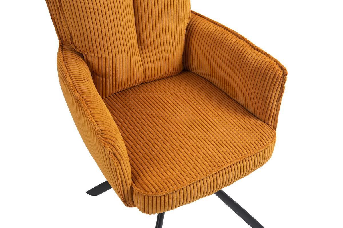 KRZESŁO Z PODŁOKIETNIKAMI ASHER - czarny/curry, Design, metal/tkanina (62/95/67cm) - Novel