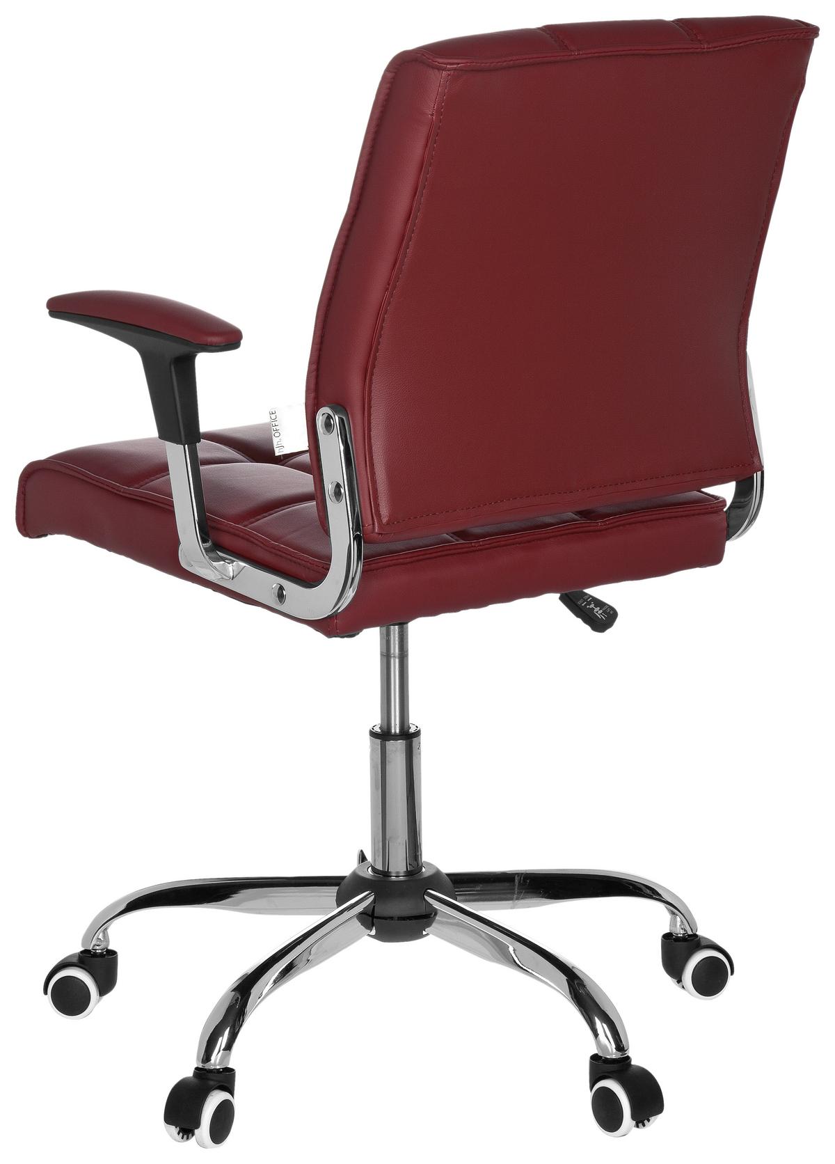 Vrtljiv Stol Ernesto, Bordo Rdeča - barve kroma/bordo, Moderno, kovina/umetna masa (61/87/59cm) - MID.YOU