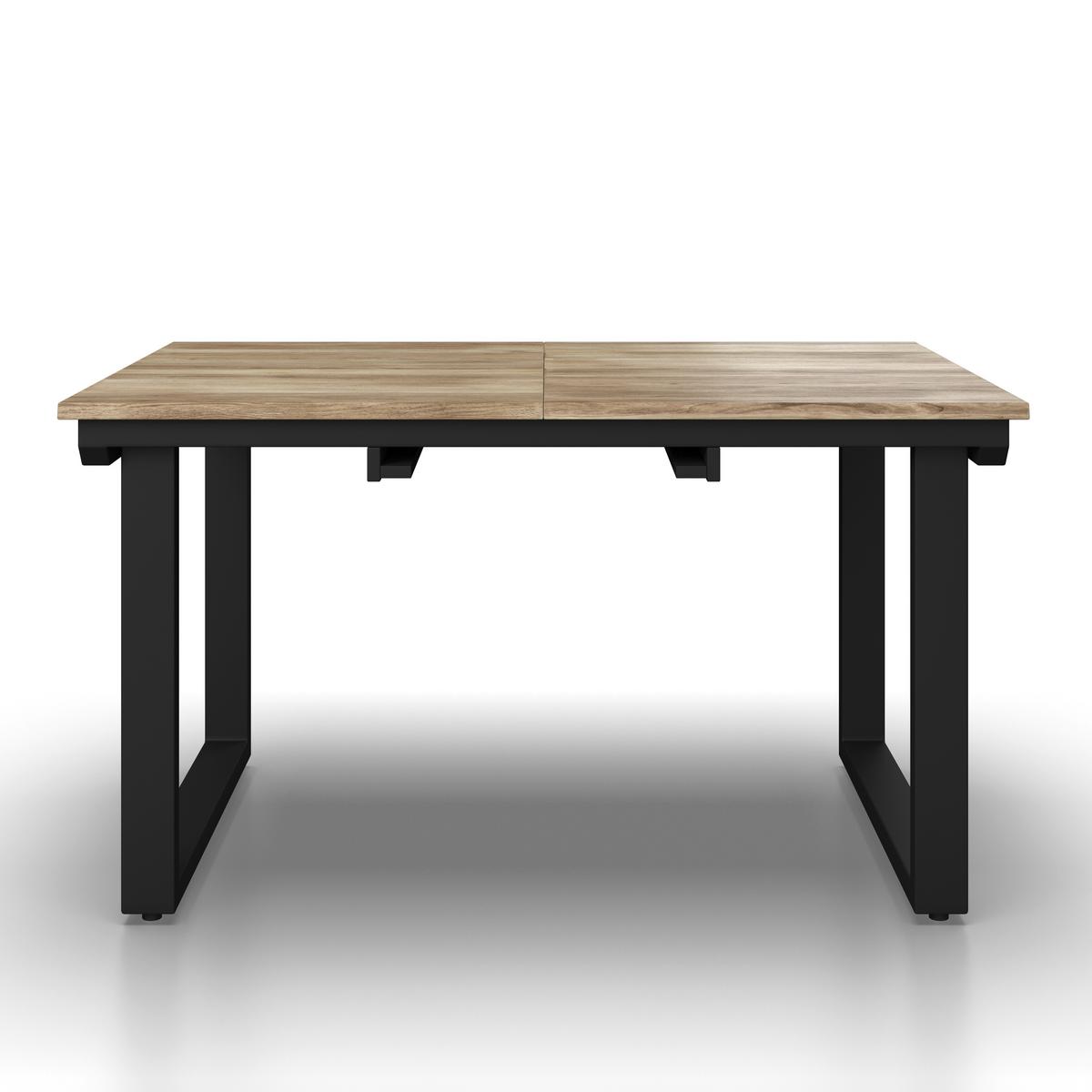 STÓŁ ROZSUWANY MALMO - kolor naturalny/czarny, Modern, metal/drewno (140-180/90/76cm) - Bessagi Home