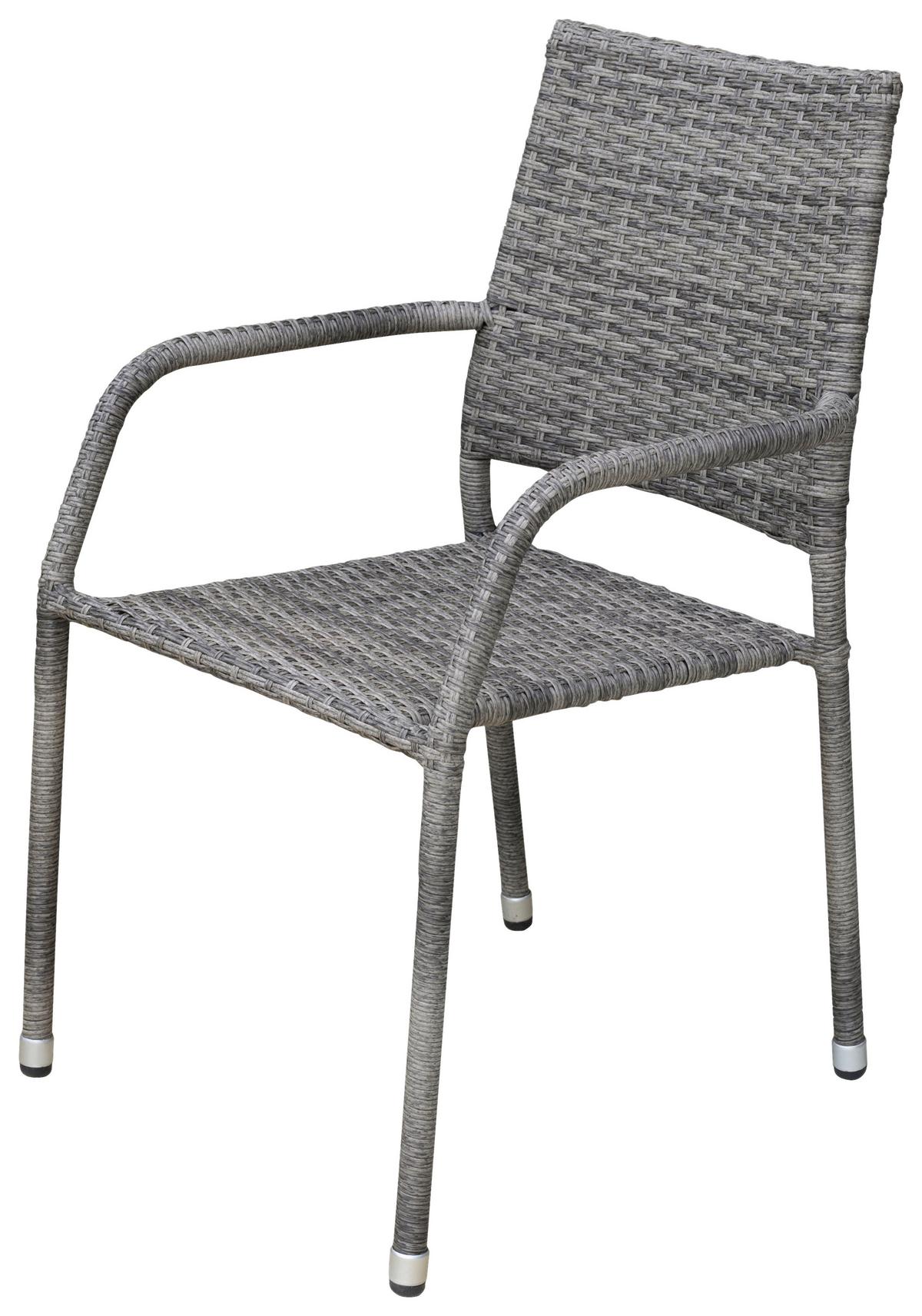 FOTEL SZTAPLOWANY MAUI - szary, Modern, tworzywo sztuczne/metal (54/87/65cm)