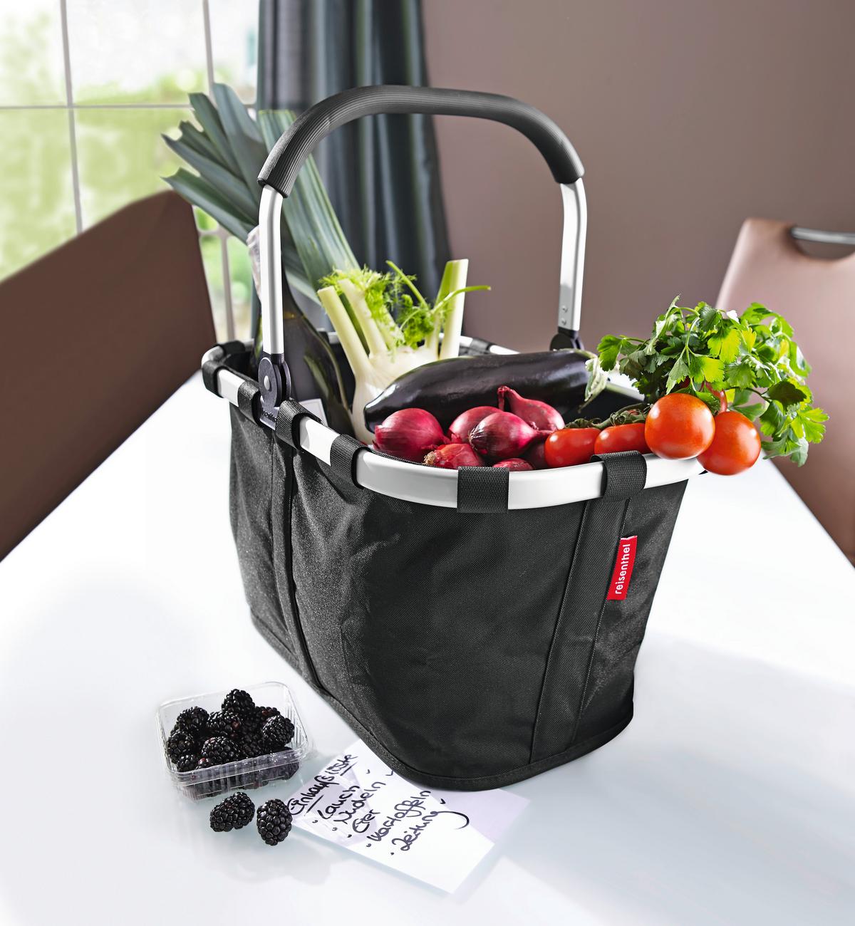 KOSZYK NA ZAKUPY CARRYBAG BLACK - czarny, Basics, metal/tkanina (48/29/28cm) - Reisenthel