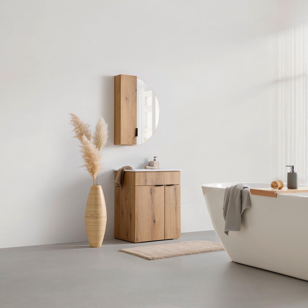 Omara Z Ogledalom Napoli - črna, Moderno, kovina/leseni material (60/80/20cm) - Mömax