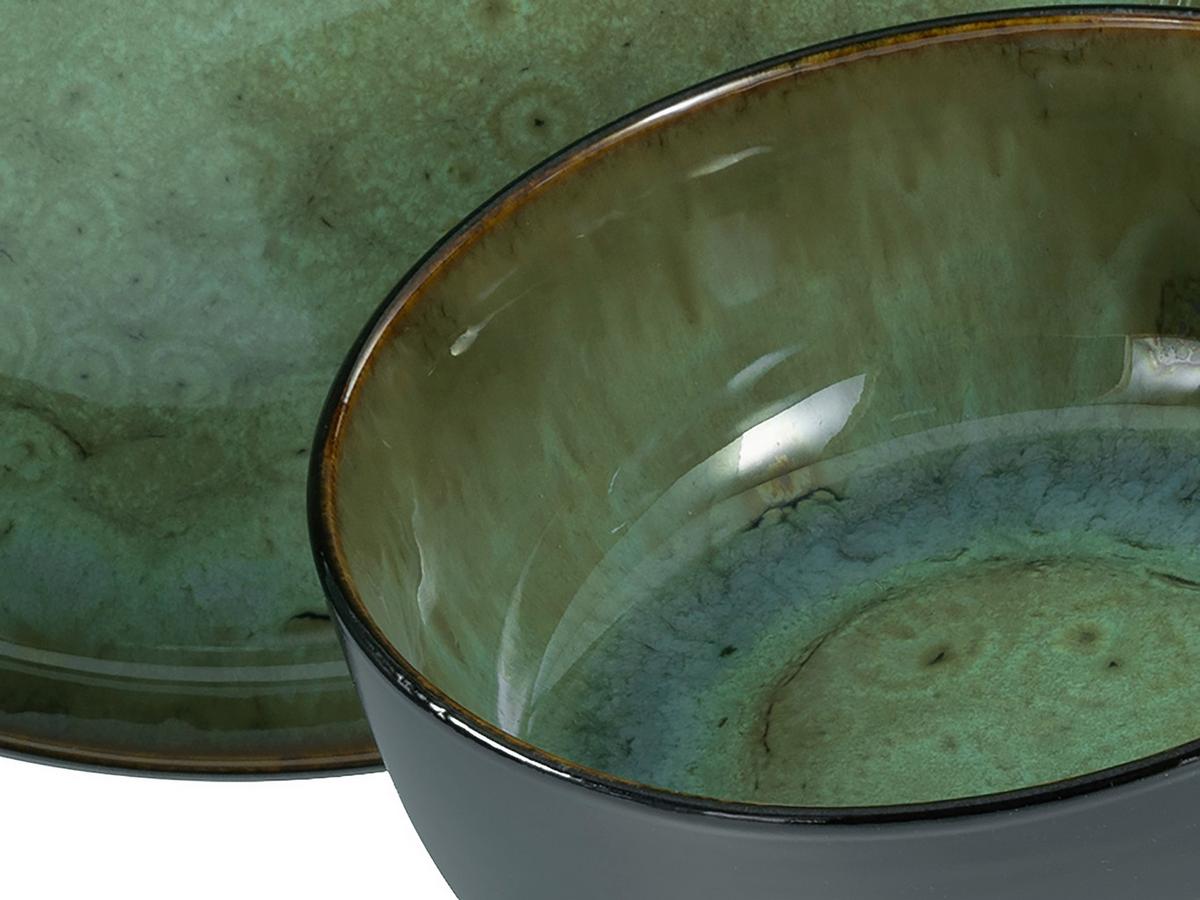 Kombinirani Servis Nordic Fjord Green, 16-Delni - črna/zelena, Basics, keramika - Creatable