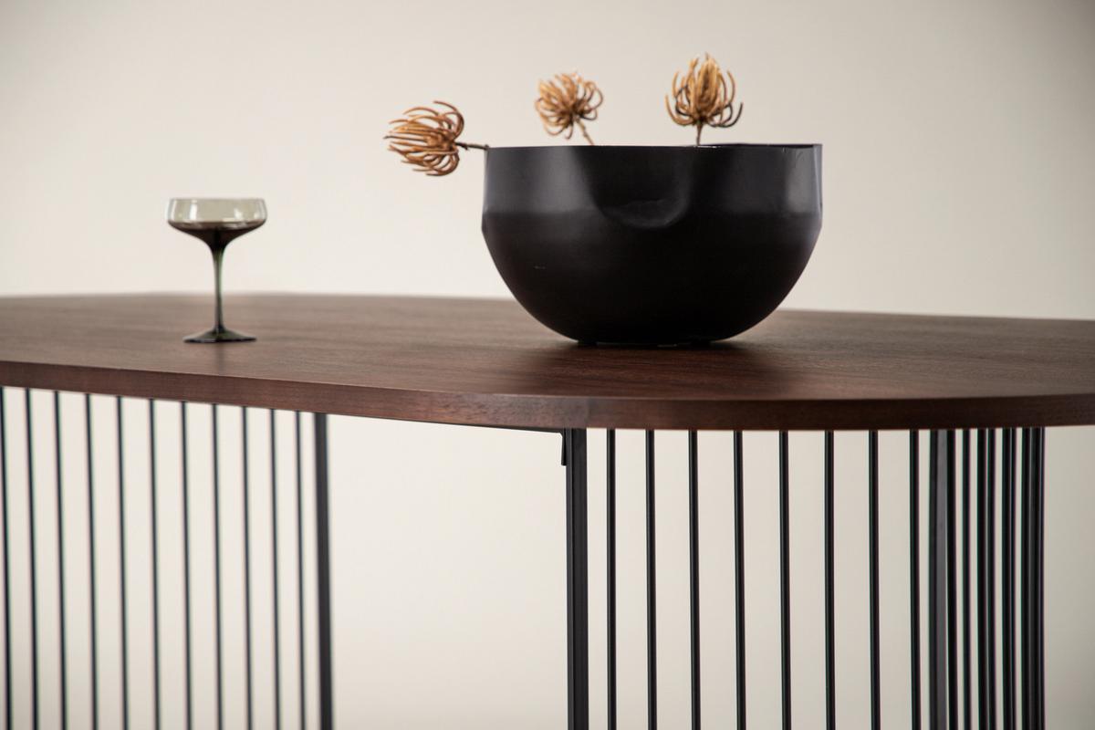 ESSTISCH HAMNEKSÄR - Dunkelbraun/Schwarz, Design, Holzwerkstoff/Metall (220/110/75cm) - Livetastic