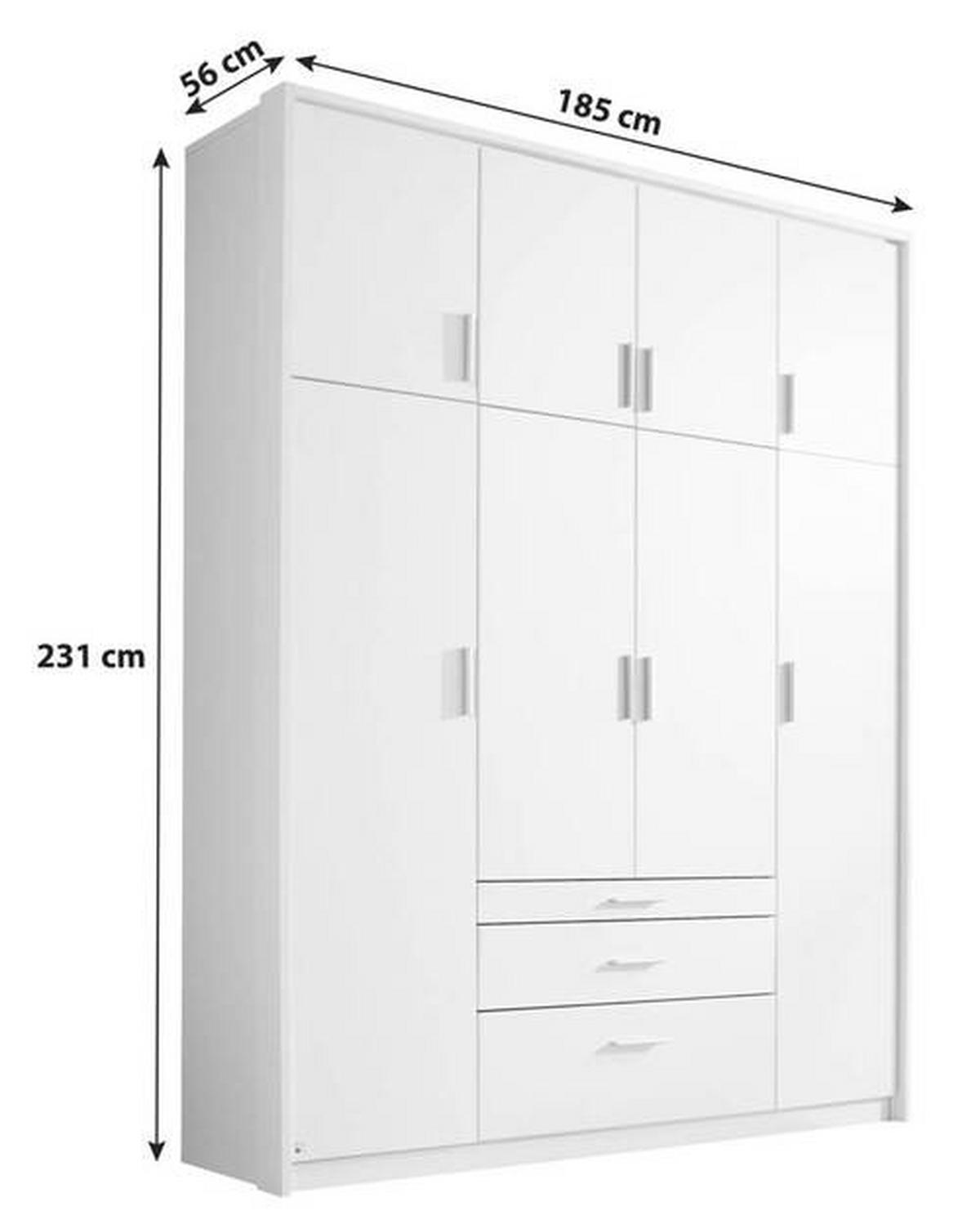 Ormar S Klasičnim Vratima Hildesheim - bijela/srebrne boje, Design, drvni materijal/plastika (185/231/56cm) - Modern Living