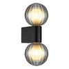 Badezimmer-Wandleuchte Ander Schwarz max. 10 Watt - Schwarz, KONVENTIONELL, Glas/Metall (26,5/10/12cm) - Globo