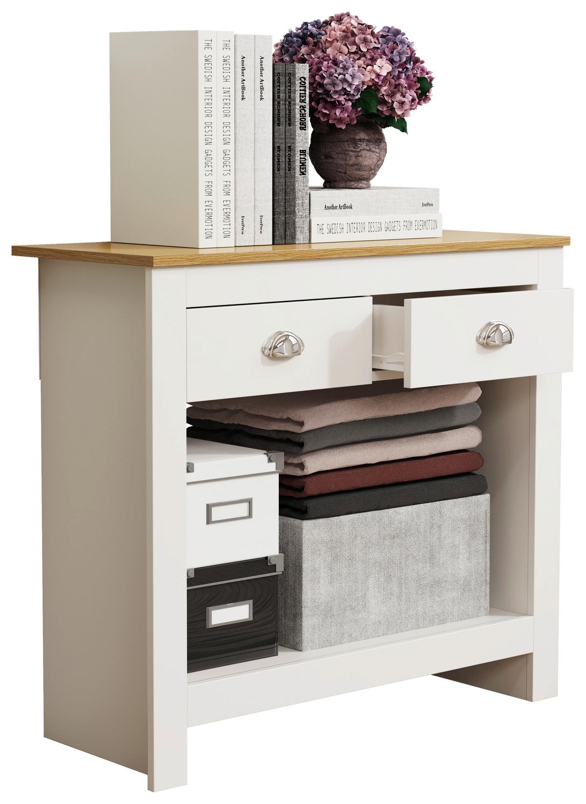 COMMODE BALUSA S - Honigeiche/Weiss, Lifestyle, Holzwerkstoff/Metall (85/76/35cm) - MID.YOU