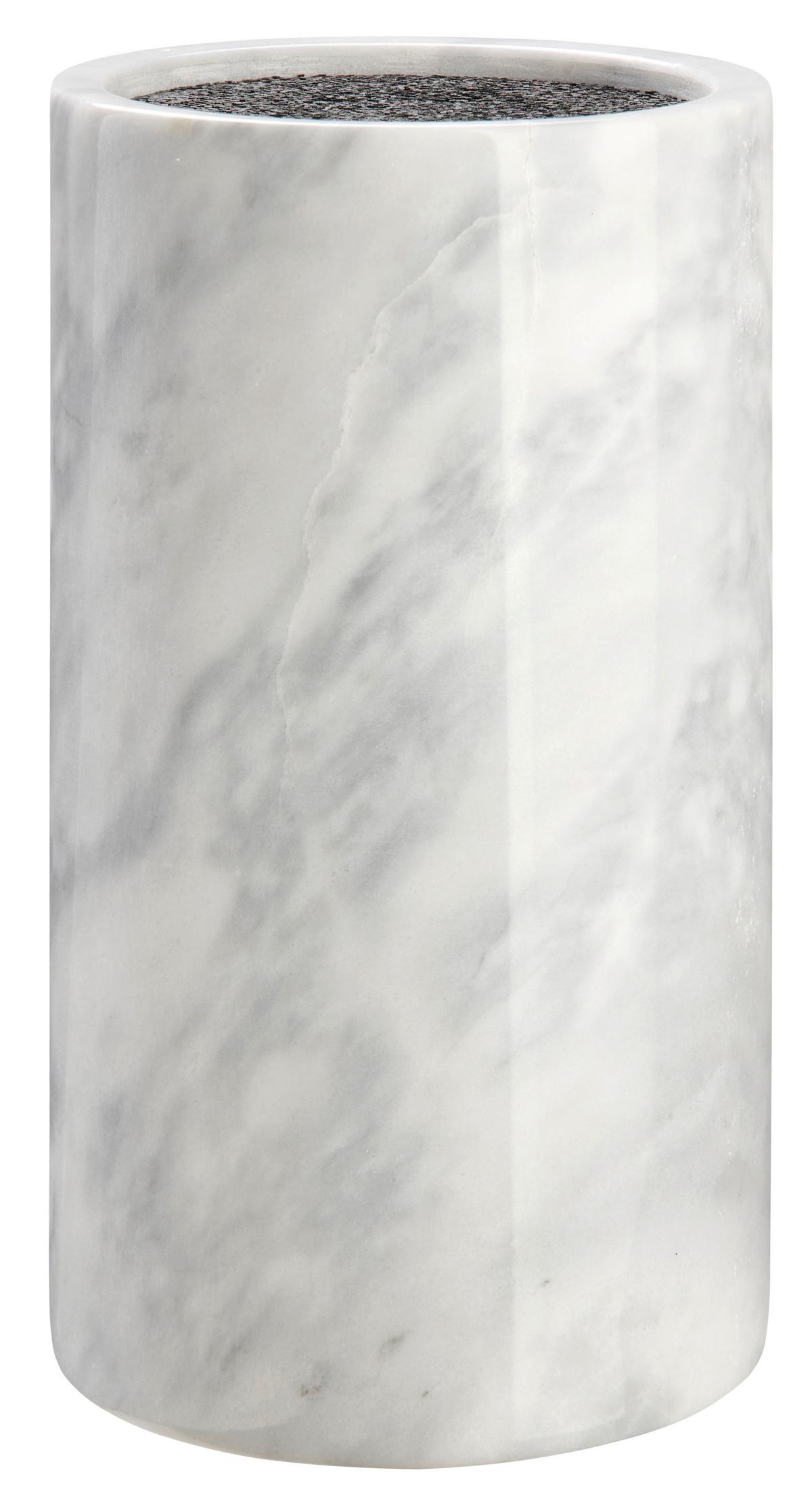 Messerblock Marble in Weiß Marmor - Weiß, MODERN, Kunststoff/Stein (13/23cm) - Premium Living