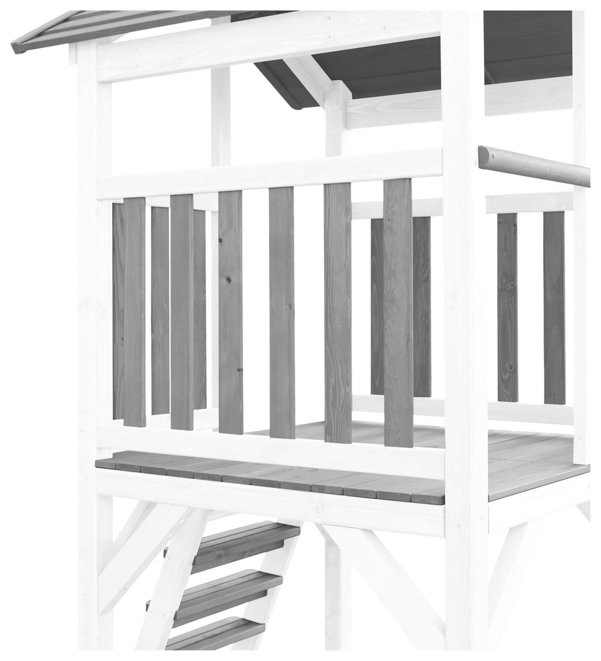 SPIELTURM A025.120.92 - Weiß/Grau, KONVENTIONELL, Holz/Kunststoff (111,2/241,9/349cm) - Ambia Garden