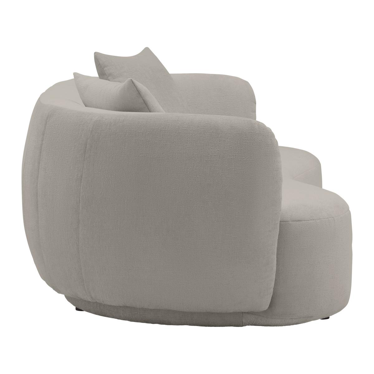 Bigsofa Runde Form, Inkl. 2 Kissen - Schwarz/Braun, Modern, Kunststoff/Textil (235/72/110cm) - Premium Living