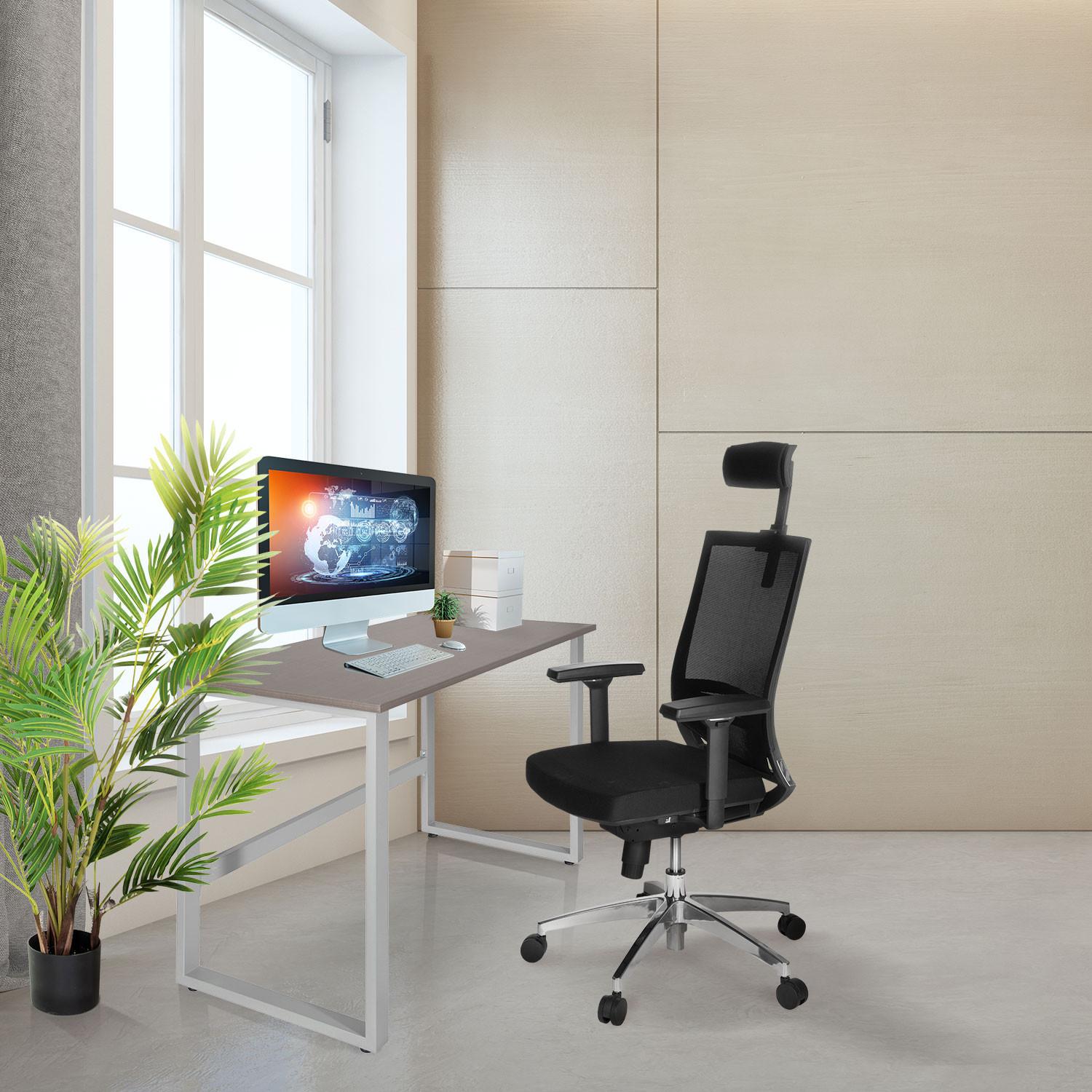Pisalna Miza Workspace Light I, Bela, Oreh - barva oreha/bela, Basics, kovina/leseni material (120/60/76cm) - MID.YOU