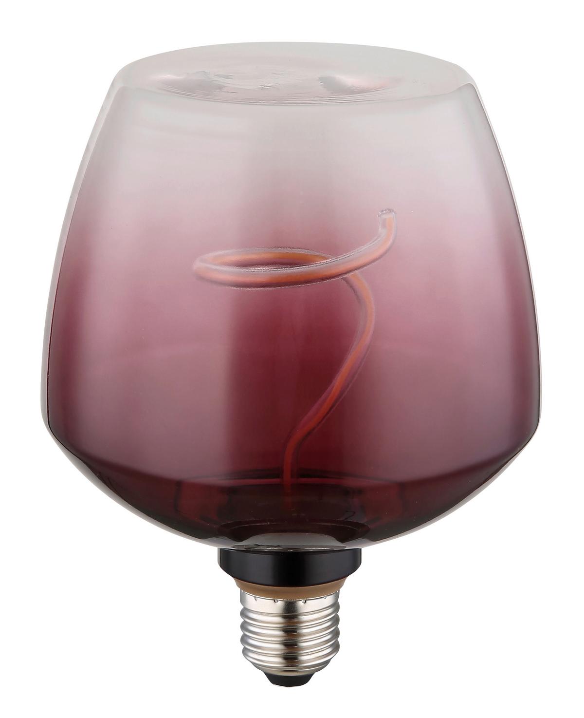 LED Fényforrás 4w E27 - feketeszeder/átlátszó, Modern, Üveg/fém (12,3/16,3cm) - Mömax