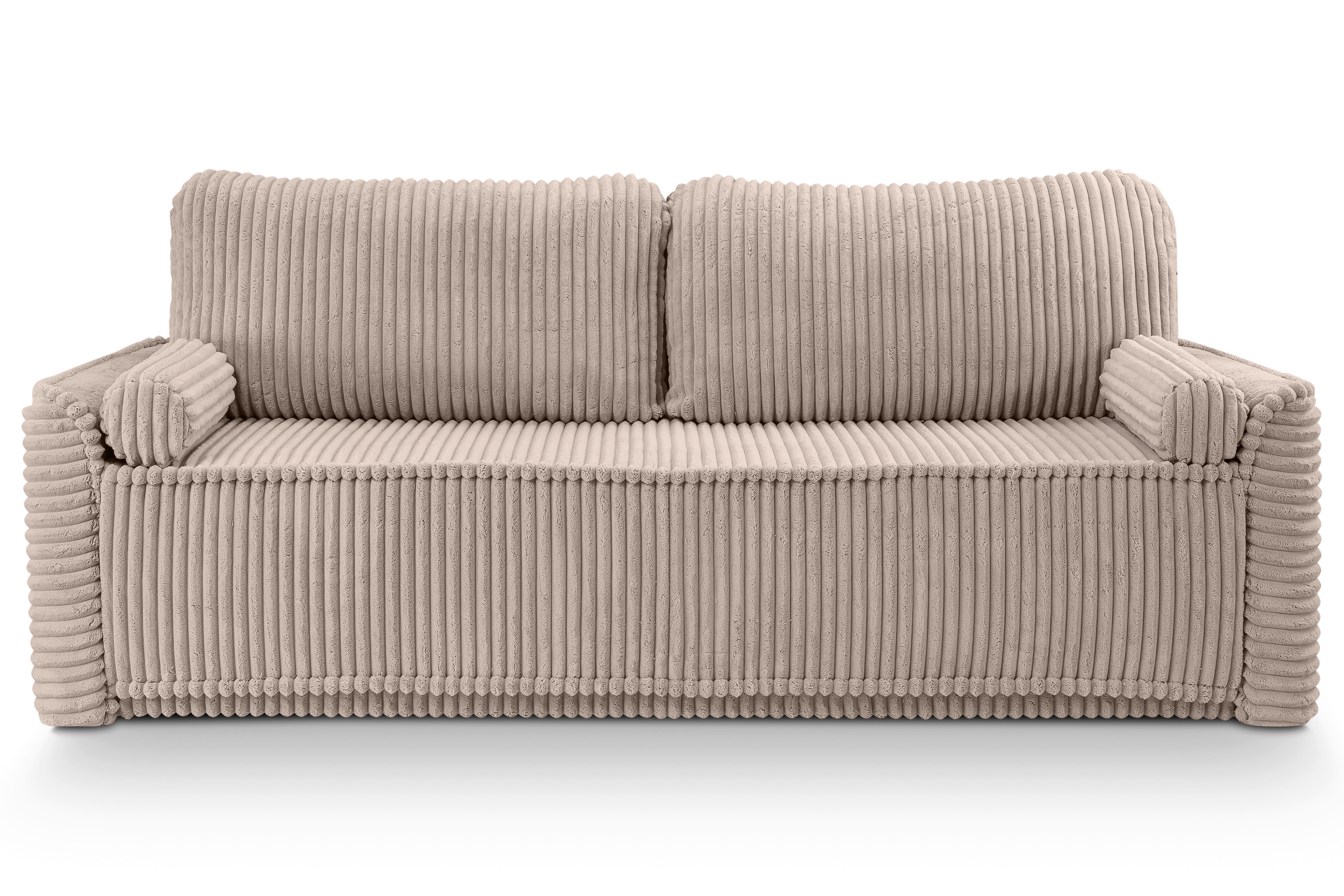 Schlafsofa Grubs Graubeige - Greige/Schwarz, Basics, Holz/Kunststoff (225/96/93cm) - MID.YOU