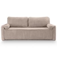 Schlafsofa Grubs Graubeige - Greige/Schwarz, Basics, Holz/Kunststoff (225/96/93cm) - MID.YOU