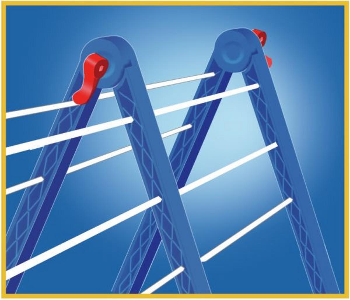 SUSZARKA NA PRANIE NA WANNĘ 81702 - niebieski/biały, Basics, tworzywo sztuczne (96-189/68/70cm) - Leifheit