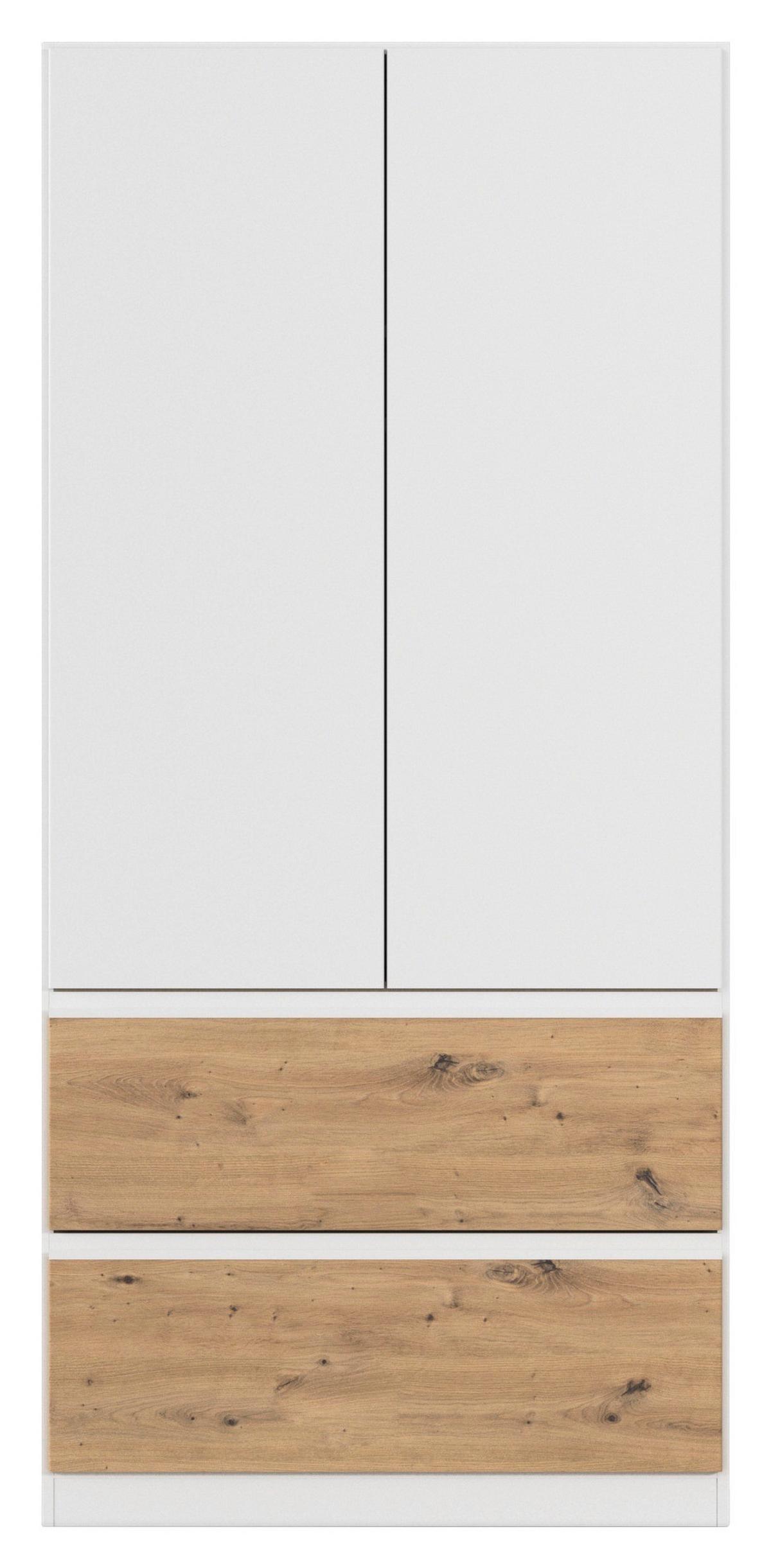 Omara S Klasičnimi Vrati Costa, Bela, Barva Hrasta - bela/hrast artisan, Moderno, leseni material (91/197/54cm) - Rauch Möbel