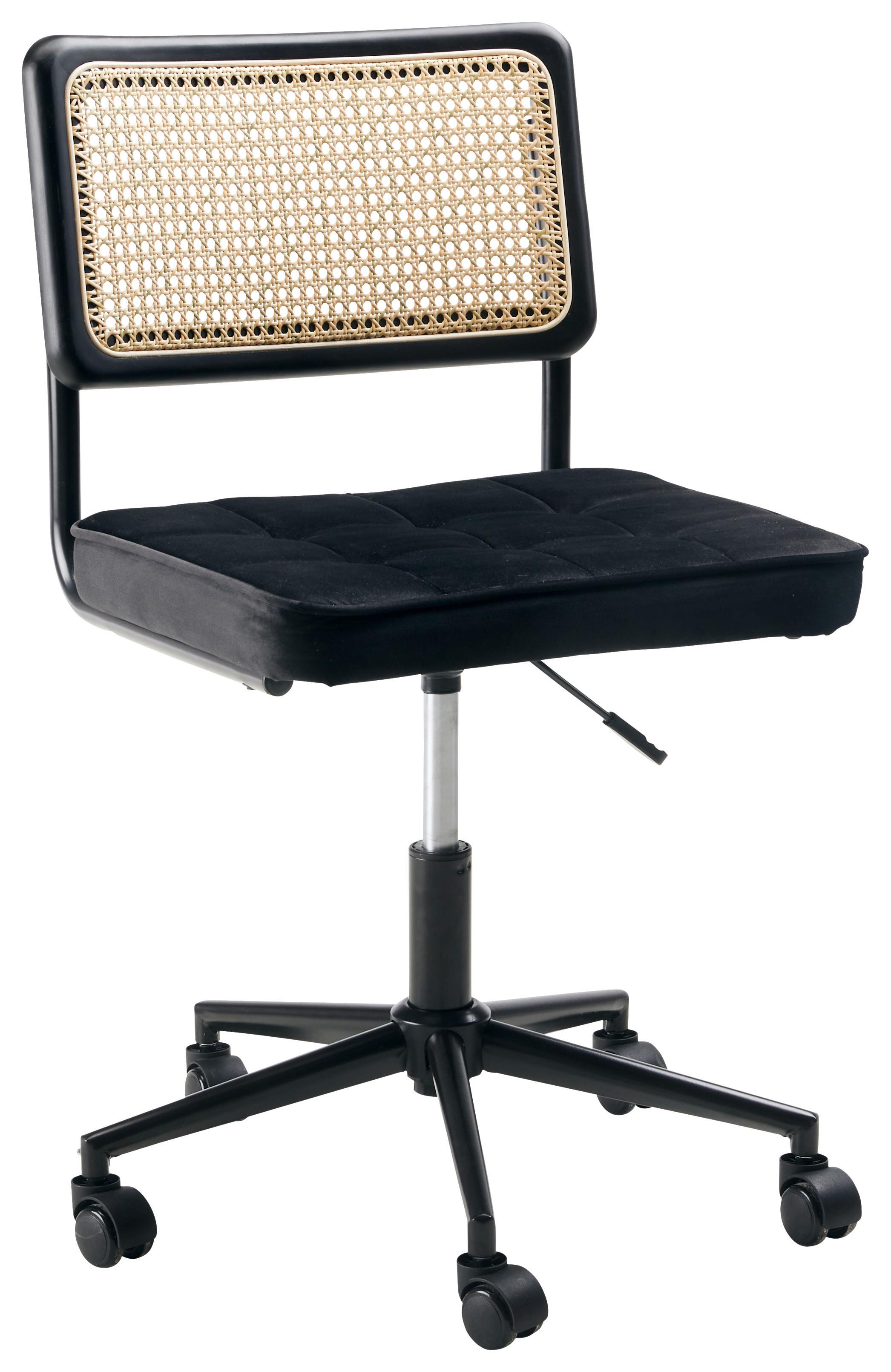 Scaun rotativ MAXIM -TREND- - culoare natur/negru, Modern, plastic/lemn (55/79-89/55cm) - Premium Living