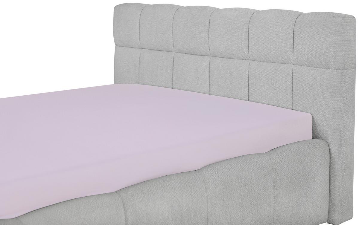 Polsterbett Ascona Hellgrau ca. 140x200cm - Hellgrau/Schwarz, KONVENTIONELL, Kunststoff/Textil (140/200cm) - Based