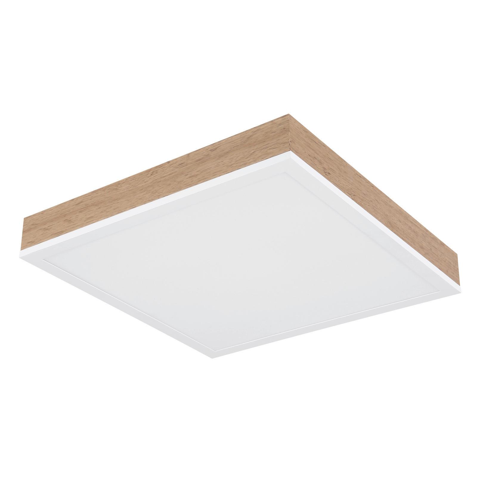 LED-Deckenleuchte Doro Opal/Weiß max. 12 Watt - Opal/Weiß, Natur, Holz/Kunststoff (30/30/6cm) - Globo