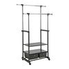 KLÄDSTÄLLNING PÅ HJUL BEN II -SB- - kromfärg/svart, Modern, metall/plast (74-123/127-163/48cm) - Mömax