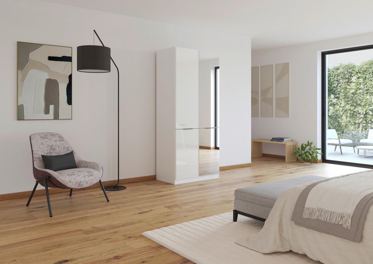 DULAP MAX - alb/alb lucios intens, Konventionell, material pe bază de lemn (91/210/54cm) - Modern Living