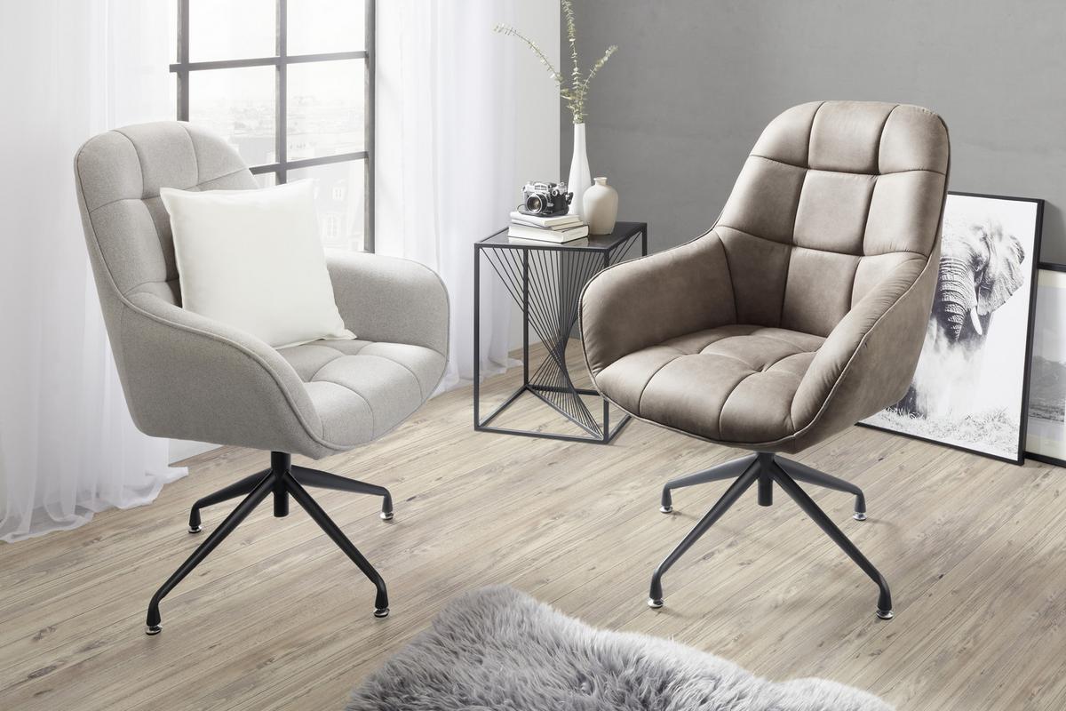 Sessel Eliaas in Braun/Schwarz - Schwarz/Braun, MODERN, Textil/Metall (73/100/75cm) - Mömax