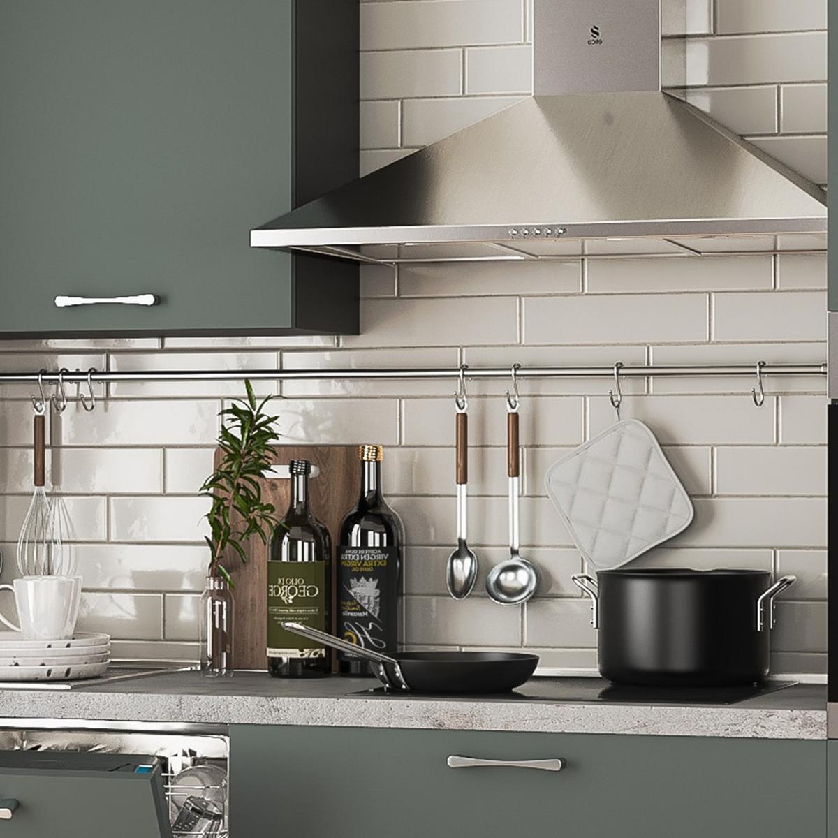 Blok Kuhinja S Aparatima Glen - zelena/antracit, Moderno, drvni materijal/metal (330/240/60cm) - Modern Living