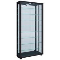 Vitrine Lumo ca. 59x115x18 cm Schwarz - Schwarz, MODERN, Glas/Holzwerkstoff (59/114,8/18cm) - MID.YOU