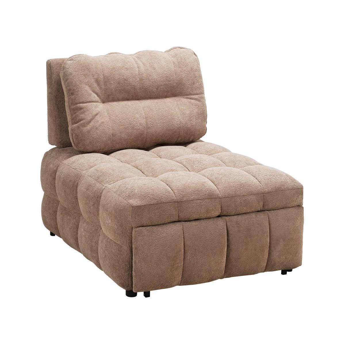 Schlafsessel Liara Webstoff Mokka - Schwarz/Mokka, MODERN, Holz/Textil (88/87/110cm) - Bessagi Home