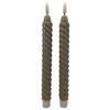 Stabkerze Twist Taupe - Taupe, Konventionell (2/25cm) - Modern Living