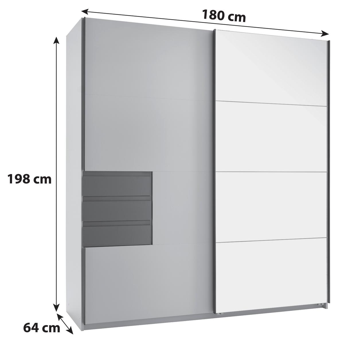 Dulap Usi Culisante Osnabrück - sahara/alb, Trend, sticlă/material pe bază de lemn (180/198/65cm)