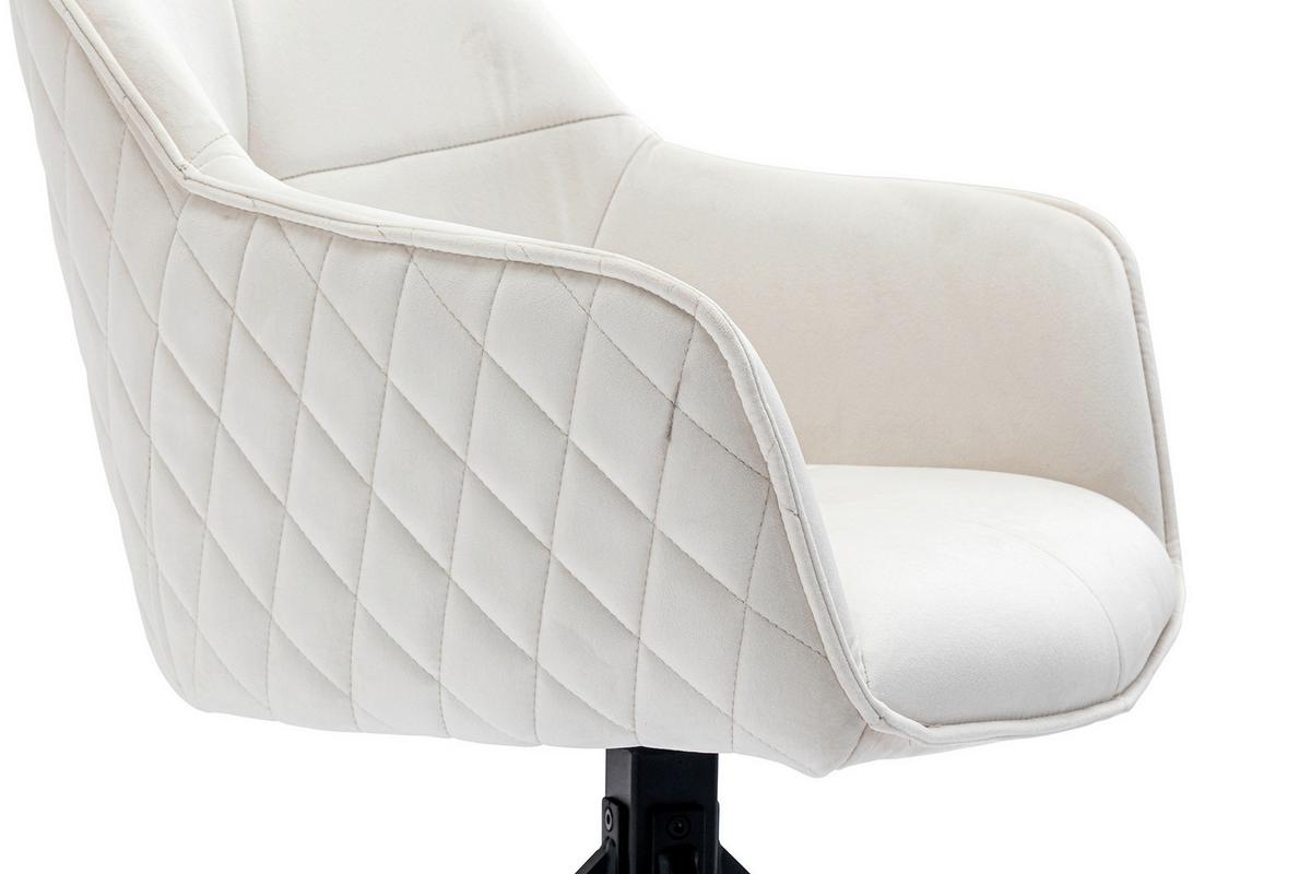 Naslanjač Samt, Bež, Vrtljiv - črna/bež, Moderno, kovina/tekstil (59/83/60cm) - Livetastic