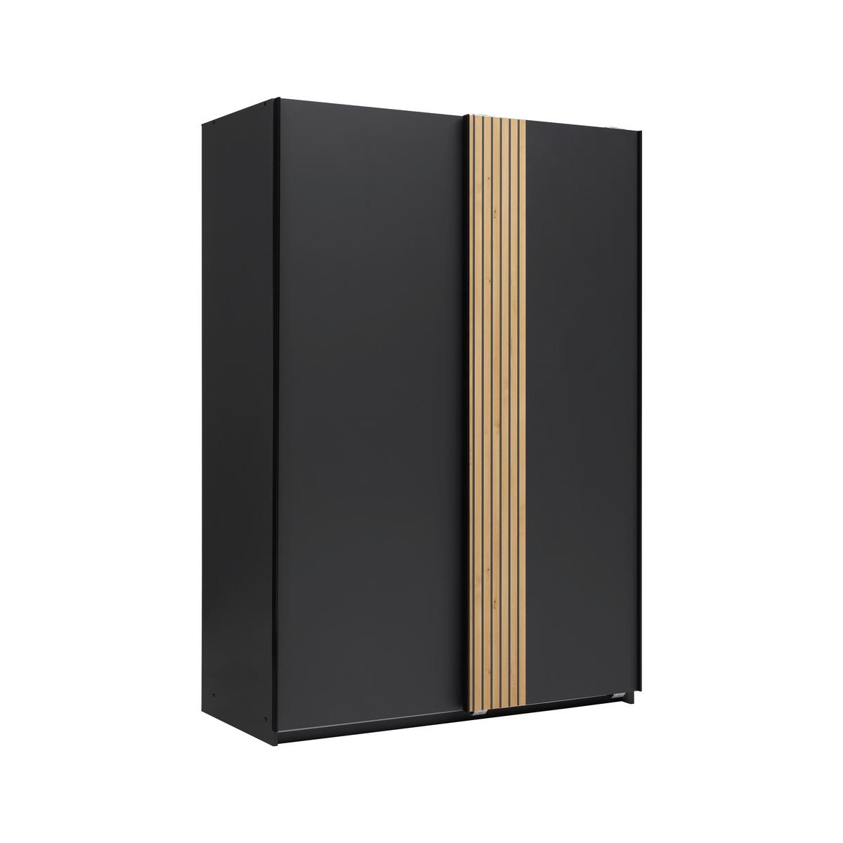 Schwebetürenschrank Sila in Graphitfarben/Eiche Artisan - Schwarz/Graphitfarben, Konventionell, Holzwerkstoff/Metall (135/198/65cm) - Mömax