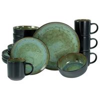 Kombinirani Servis Nordic Fjord Green, 16-Delni - črna/zelena, Basics, keramika - Creatable