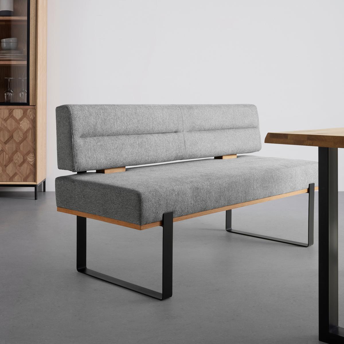 Sitzbank in Grau - Schwarz/Grau, Konventionell, Holz/Textil (160/85/60cm) - Mömax