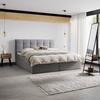 BOXSÄNG MARSELIE - grå/svart, Modern, trä/textil (200/200cm) - Bessagi Home
