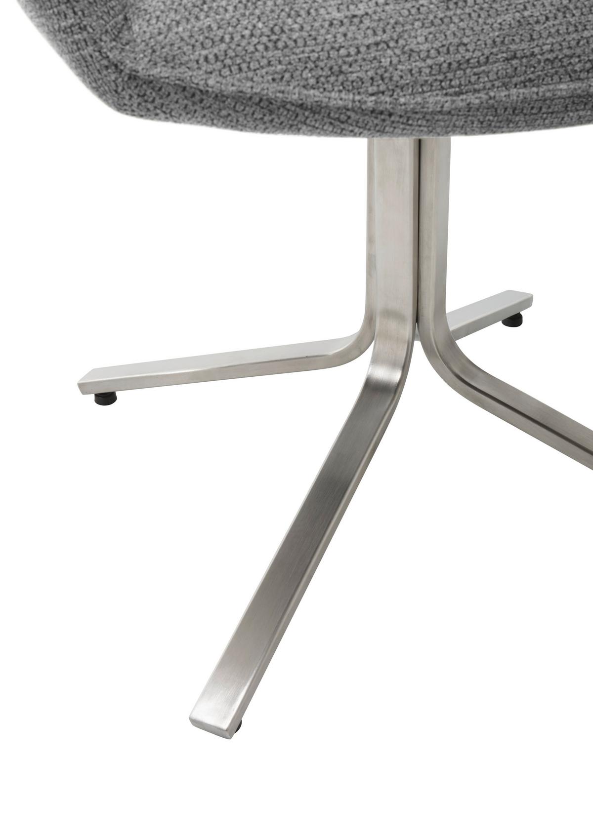 chaise accoudoirs in Grau - gris/couleur inox, Lifestyle, métal/textile (62/88/63cm) - Premium Living