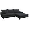 Coltar WAVE - negru, Modern, lemn/metal (266/189cm) - Modern Living