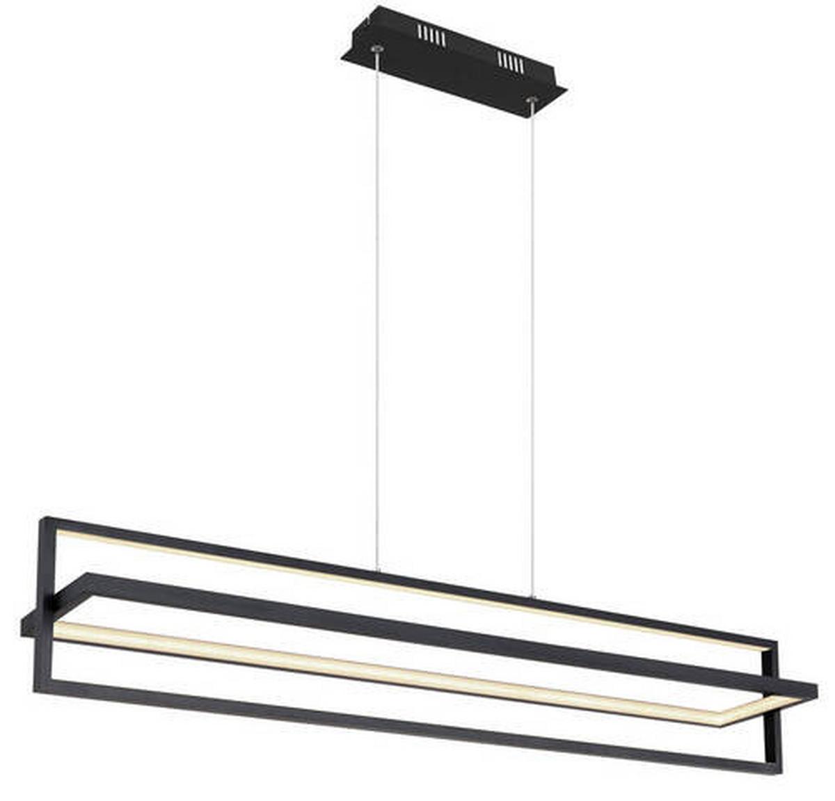 Hängeleuchte Flips Opal/Schwarz max. 43 Watt - Opal/Schwarz, Trend, Kunststoff/Metall (102/18/120cm) - Globo