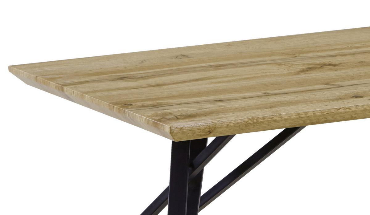 Stolić Turin - boje hrasta/crna, Moderno, drvni materijal/metal (110cm) - Modern Living