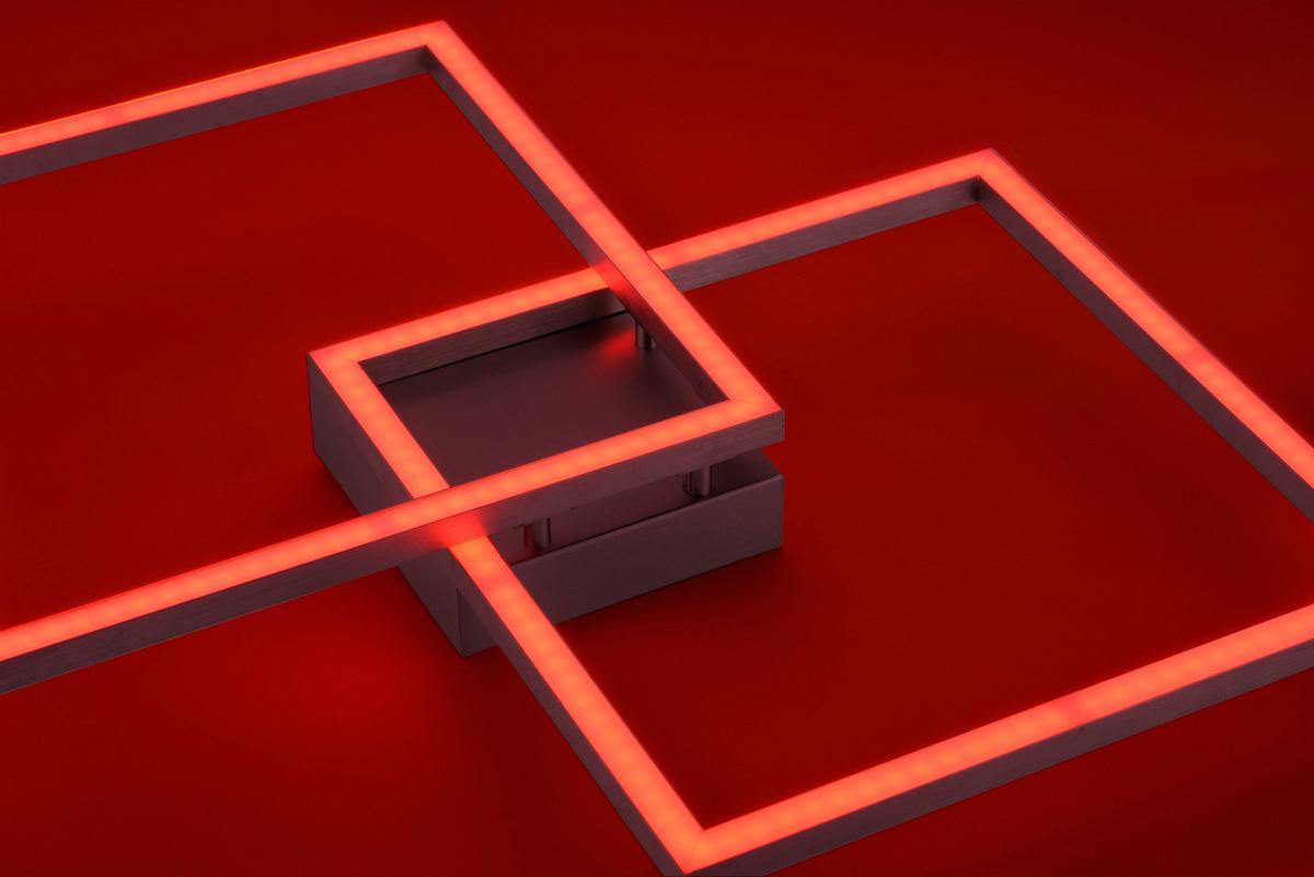 LAMPA SUFITOWA LED 16429-55 LOLASMART-MAXI - kolor srebrny, Design, tworzywo sztuczne/metal (63/63/8,5cm)