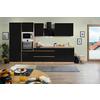 Küchenblock Lorena mit Geräten ca. 335 cm Schwarz Hochglanz - Schwarz Hochglanz/Eichefarben, Basics, Holzwerkstoff (335cm) - Respekta