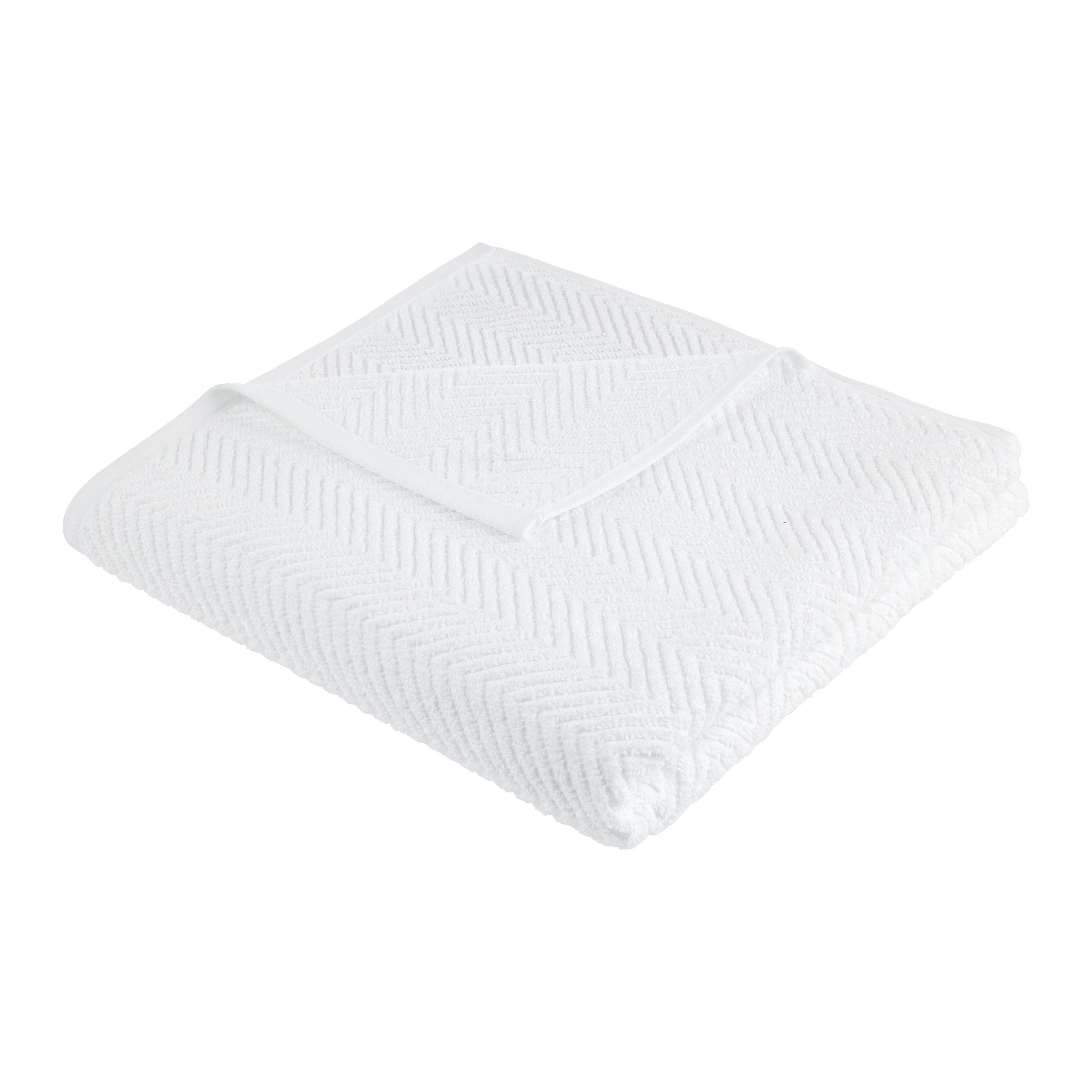 Duschtuch Ocean Weiß ca. 67x140cm - Weiß, MODERN, Textil (67/140cm) - Premium Living