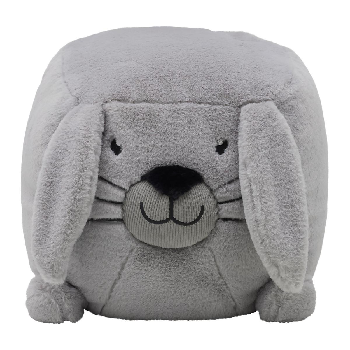Kinderhocker Sally Hase Kunstpelz Grau/Schwarz - Grau, KONVENTIONELL, Textil (40/30/40cm) - Premium Living