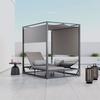 Sonnenliege Aviva Hellgrau Outdoorstoff/Metall - Hellgrau, MODERN, Textil/Metall (148/196/200cm) - Bessagi Garden