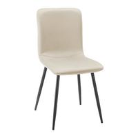 Stuhl Elif Beige Samt Gepolstert - Beige/Schwarz, MODERN, Holz/Textil (43/86/55cm) - Bessagi Home