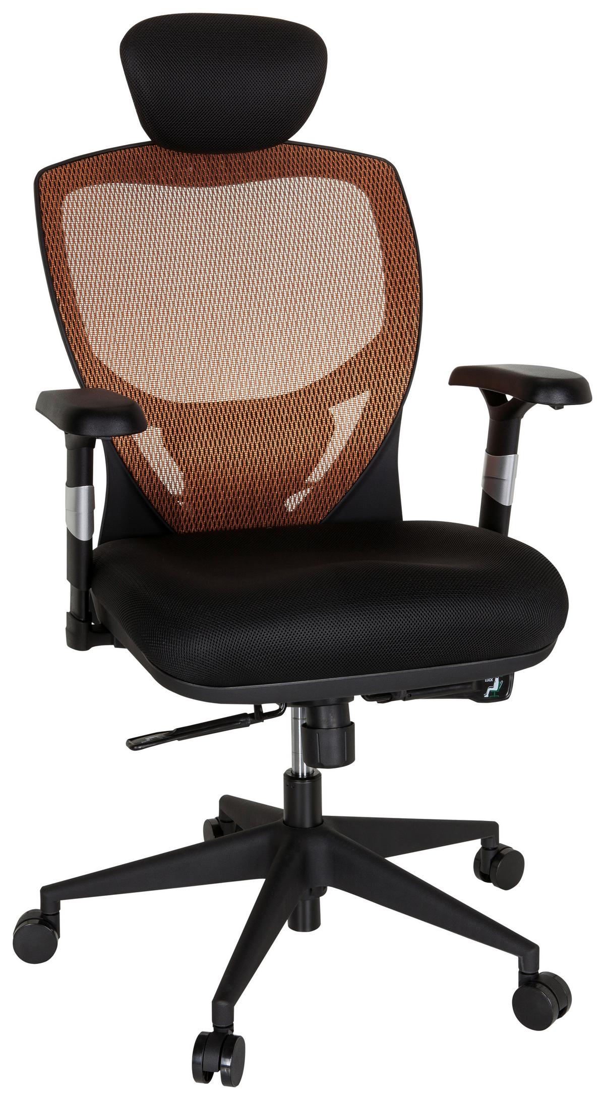 Pisarniški Stol Venus Base, Oranžna, Črna - črna/oranžna, Basics, umetna masa/tekstil (66/117/65cm) - MID.YOU