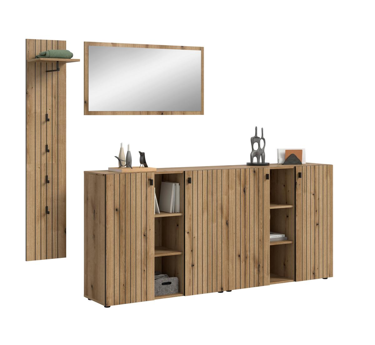 GARDEROBE STATION - Eichefarben, Design, Holzwerkstoff (258/192/37cm) - MID.YOU