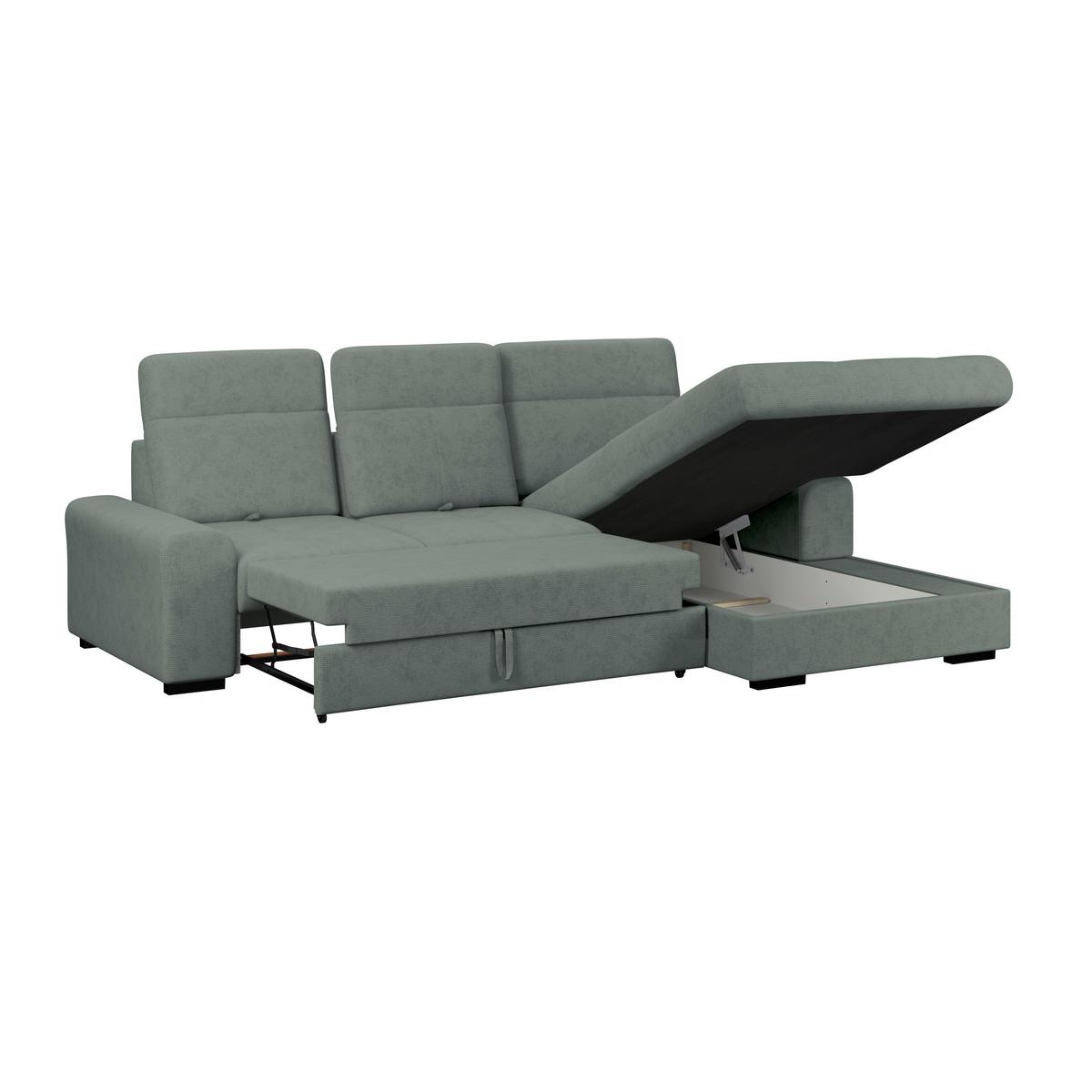 Kutna Garnitura Malaga - zelena/crna, Konvencionalno, tekstil/drvo (286/203cm) - Ondega